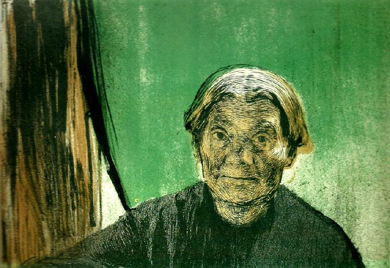 gammal kvinna vid fonster, kathe kollwitz